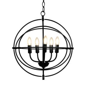 Brass Rustic Industrial Rotating Metal Chandelier 5 Lights