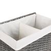 Rattan Grey PP 29-Gal Laundry Hamper Basket w/ 2-Compartment Washable Liner Bag
