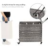 Rattan Grey PP 3-Basket Laundry Hamper Sorter Cart with Removable Cotton Bags