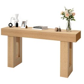 63 in Console Table, Farmhouse Desk Behind the Couch, Wooden Rectangle Entrance Desk, Narrow Long Sofa Table Accent Stand for Hallway, Bedroom