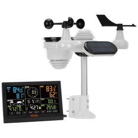 7-in-1 Wireless Weather Station, 7.5 in Color Display, Digital Weather Station Indoor Outdoor, for Temperature Humidity Wind Speed/Direction Rain