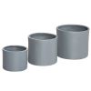 Round Outdoor Flower Pot Planters Stackable with Drainage Holes in Grey Set of 3