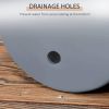 Round Outdoor Flower Pot Planters Stackable with Drainage Holes in Grey Set of 3