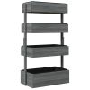 Vertical Wooden Planter Box Raised Bed Grey 4 Tiers