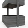 Vertical Wooden Planter Box Raised Bed Grey 4 Tiers