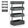 Vertical Wooden Planter Box Raised Bed Grey 4 Tiers