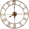 Gold Decorative 18.5-inch Roman Numerals Silent Non-Ticking Wall Clock