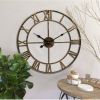 Gold Decorative 18.5-inch Roman Numerals Silent Non-Ticking Wall Clock