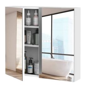 Bathroom Wall Mounted Medicine Cabinet 22 x 24 inch with Mirror 2-Door