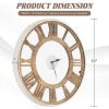 Classic Natural Wood Farmhouse Roman Numerals Wall Clock 16-inch