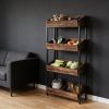 Wood Fruit Vegetable Storage Rack Stand, 4-Tier Storage Organizer