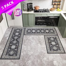 Kitchen Rugs and Runner Sets of 3, Kitchen Floor Mat Carpet, Washable Non Slip Kitchen Runner Rug, Farmhouse Hallway Doormat for Holiday Home Dec